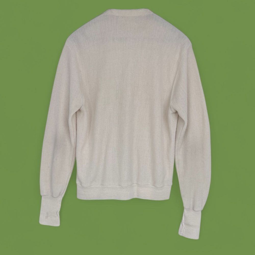 The Fox Collection Vintage Men’s Cream Cardigan Sweater Size L - Picture 2 of 6